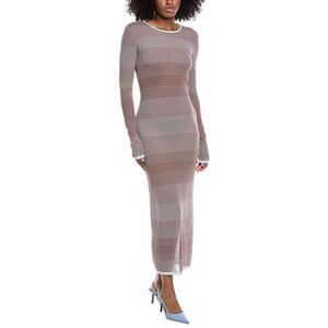 Lapointe Womens Striped Maxi Dress, Brown